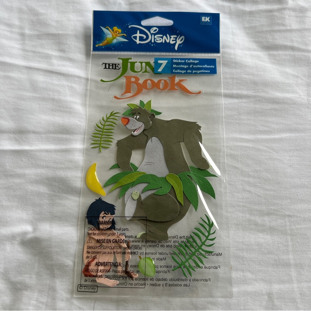 NWT Disney EK Success The Jungle Book Baloo and Mowgli Dimensional Sticker Set